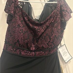 Night Way Collections Black and Burgundy Lace Dress